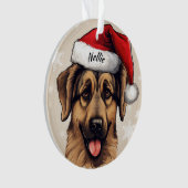 Duitse herder aangepaste kerstversiering ornament (voorkant)