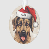 Duitse herder aangepaste kerstversiering ornament (voorkant)