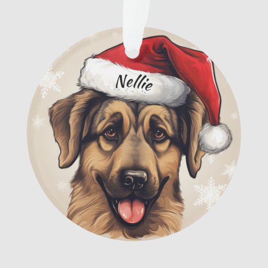 Duitse herder aangepaste kerstversiering ornament (voorkant)
