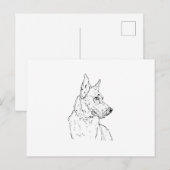 Duitse Herder Alsatische Hond Kunst Briefkaart (Voorkant / Achterkant)