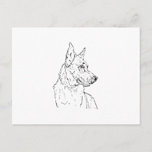 Duitse Herder Alsatische Hond Kunst Briefkaart (Voorkant)