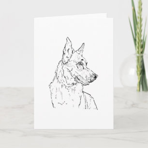 Duitse Herder Alsatische Hond Kunst Feestdagen Kaart
