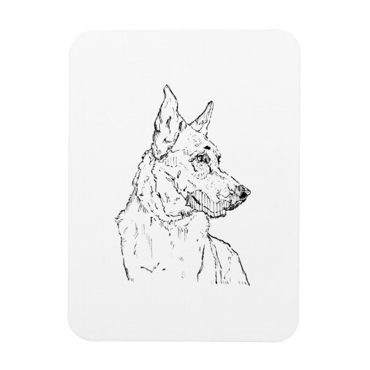 Duitse Herder Alsatische Hond Kunst Magneet (Verticaal)