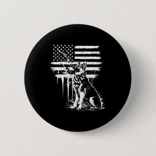 Duitse herder Amerikaanse vlag 4 juli hond liefde Ronde Button 5,7 Cm