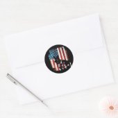 Duitse herder Amerikaanse vlag Amerikaanse patriot Ronde Sticker (Envelop)