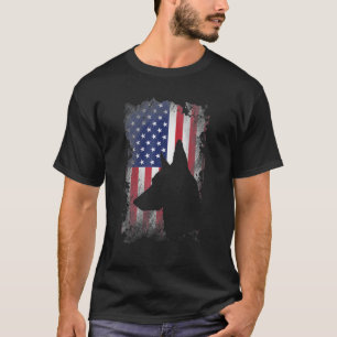 Duitse herder Amerikaanse vlag Amerikaanse patriot T-shirt