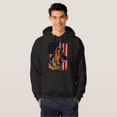 Duitse Herder Amerikaanse Vlag Duitse Herder Hoodie (Voorkant volledig)