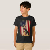 Duitse herder Amerikaanse vlag Shirt Onafhankelijk (Voorkant volledig)