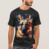 Duitse herder Amerikaanse vlag T-shirt (Voorkant)