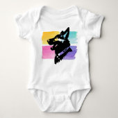 Duitse herder Baby Bodysuit Kleurrijk (Voorkant)