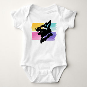 Duitse herder Baby Bodysuit Kleurrijk