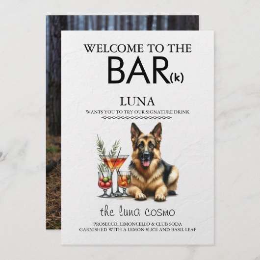 Duitse Herder Bar Menu (Voorkant / Achterkant)