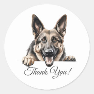 Duitse herder bedankt ronde sticker
