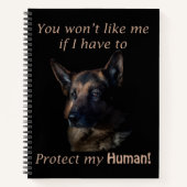 Duitse herder beschermt mijn mens notitieboek (Voorkant)