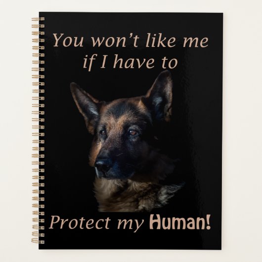 Duitse herder beschermt mijn mens planner (Voorkant)