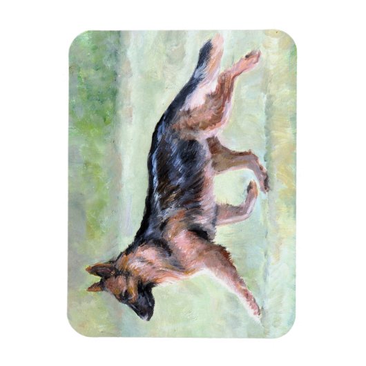 Duitse herder bewegende hond kunst magneet (Verticaal)