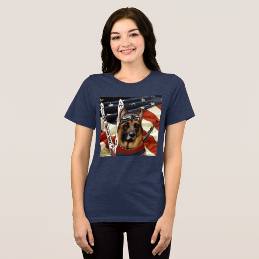 DUITSE HERDER BIATHLON Tri-Blend SHIRT (Voorkant volledig)