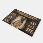 Duitse herder bij een bezoek aan mijn huis alsjebl deurmat (Schuin)