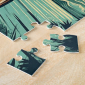 Duitse Herder bij een tropisch strand tijdens zons Legpuzzel (Zijkant)