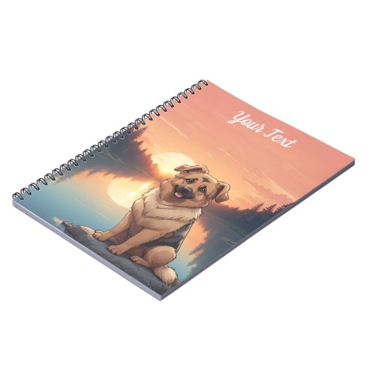 Duitse herder bij het meer notitieboek (Linkerzijde)