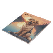 Duitse herder bij het meer tegeltje (Zijkant)