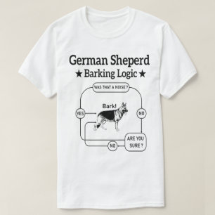 Duitse herder blaffen logica grappige hond sarcast t-shirt