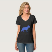Duitse herder blauwe t-shirt (Voorkant volledig)