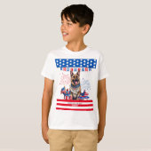 duitse herder blij 4th van juli onafhankelijkheids t-shirt (Voorkant volledig)