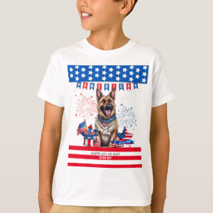 duitse herder blij 4th van juli onafhankelijkheids t-shirt