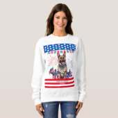 duitse herder blij 4th van juli onafhankelijkheids trui (Voorkant volledig)