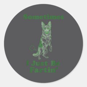 Duitse Herder Boert Grappige Hond Soms Ben Ik Gewo Ronde Sticker