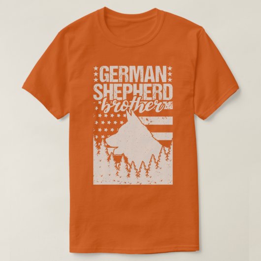 Duitse Herder Broeder Amerikaanse vlag T-shirt (Design voorkant)