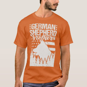 Duitse Herder Broeder Amerikaanse vlag T-shirt