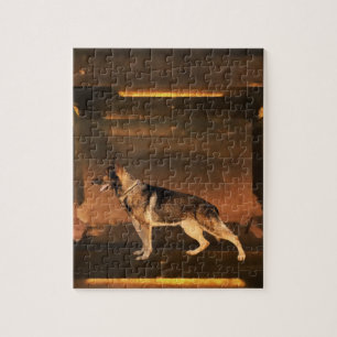 Duitse herder Brown Puzzle Legpuzzel