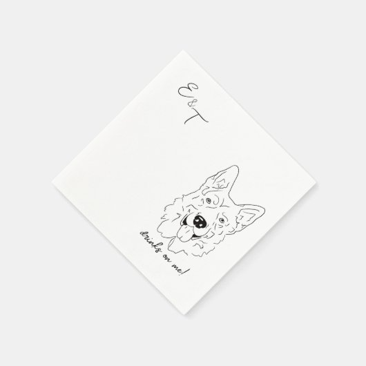 Duitse herder bruiloft cocktail servetten (Hoek)