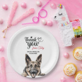 Duitse herder bruiloft dank u papieren bordje (Feest)