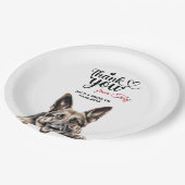 Duitse herder bruiloft dank u papieren bordje (Gekanteld)