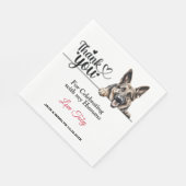 Duitse herder bruiloft dank u servet (Hoek)