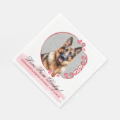Duitse herder bruiloft servetten met hond foto (Hoek)