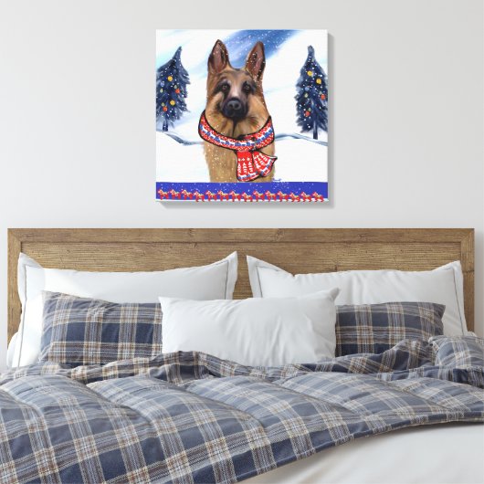 DUITSE HERDER CANVAS AFDRUK (Insitu (Slaapkamer))