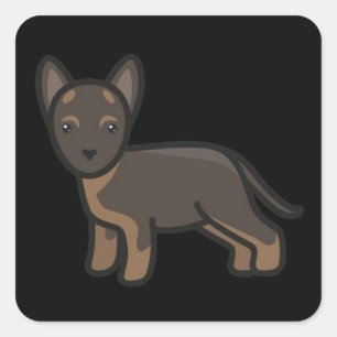 Duitse herder cartoon een andere vierkante sticker
