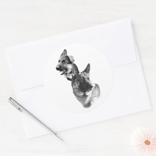 Duitse herder Charcoal 2 - Sticker (Envelop)