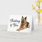 Duitse herder denkt aan je puppy Hallo Kaart (Gele Bloem)