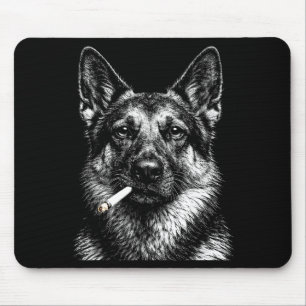 Duitse herder die grappige gangster hond meme rook muismat