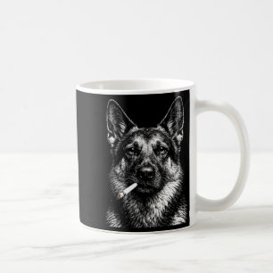 Duitse herder die rookt grappige gangster hond mem koffiemok
