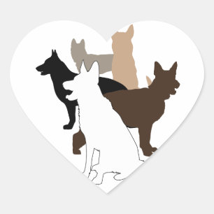 Duitse herder diversiteit en liefde hart sticker
