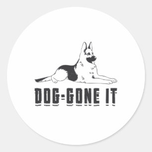 Duitse herder Dog-Gone It Honden Dier Ronde Sticker