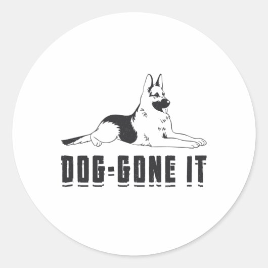 Duitse herder Dog-Gone It Honden Dier  Ronde Sticker (Voorkant)
