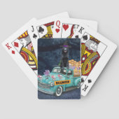 Duitse herder Dog Halloween Truck Night Pokerkaarten (Achterkant)
