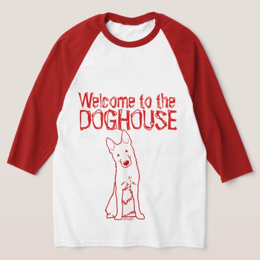 Duitse herder Doghouse T-shirt (Laagn)
